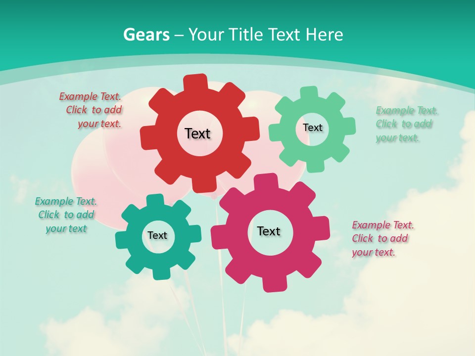 A Group Of Pink Balloons Floating In The Air PowerPoint Template