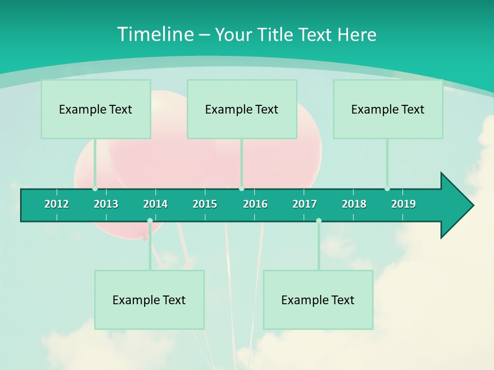 A Group Of Pink Balloons Floating In The Air PowerPoint Template