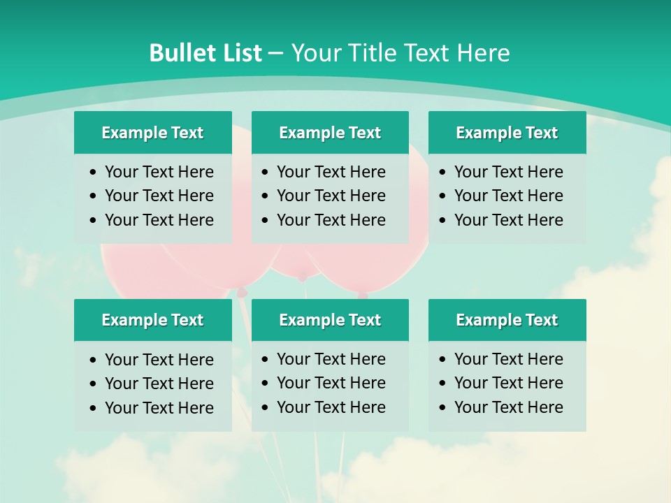 A Group Of Pink Balloons Floating In The Air PowerPoint Template