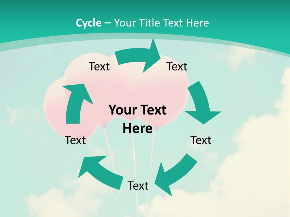 A Group Of Pink Balloons Floating In The Air PowerPoint Template