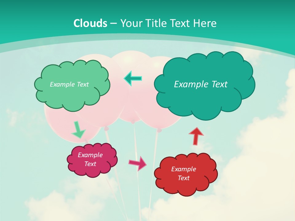 A Group Of Pink Balloons Floating In The Air PowerPoint Template