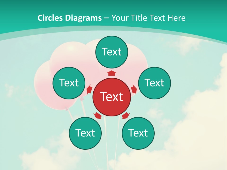 A Group Of Pink Balloons Floating In The Air PowerPoint Template