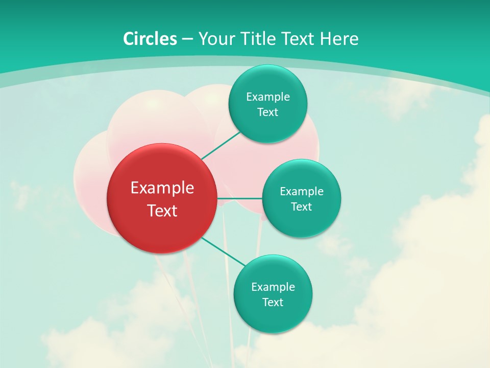 A Group Of Pink Balloons Floating In The Air PowerPoint Template