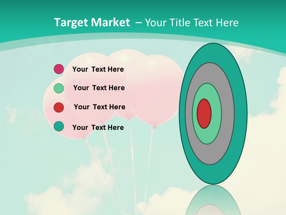 A Group Of Pink Balloons Floating In The Air PowerPoint Template