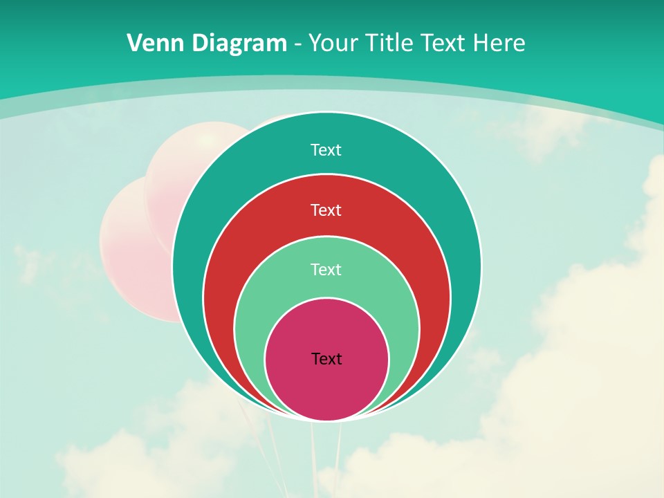 A Group Of Pink Balloons Floating In The Air PowerPoint Template