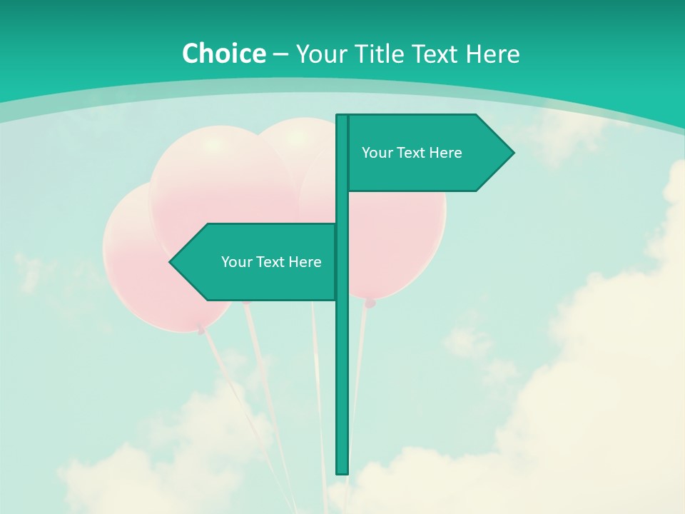 A Group Of Pink Balloons Floating In The Air PowerPoint Template