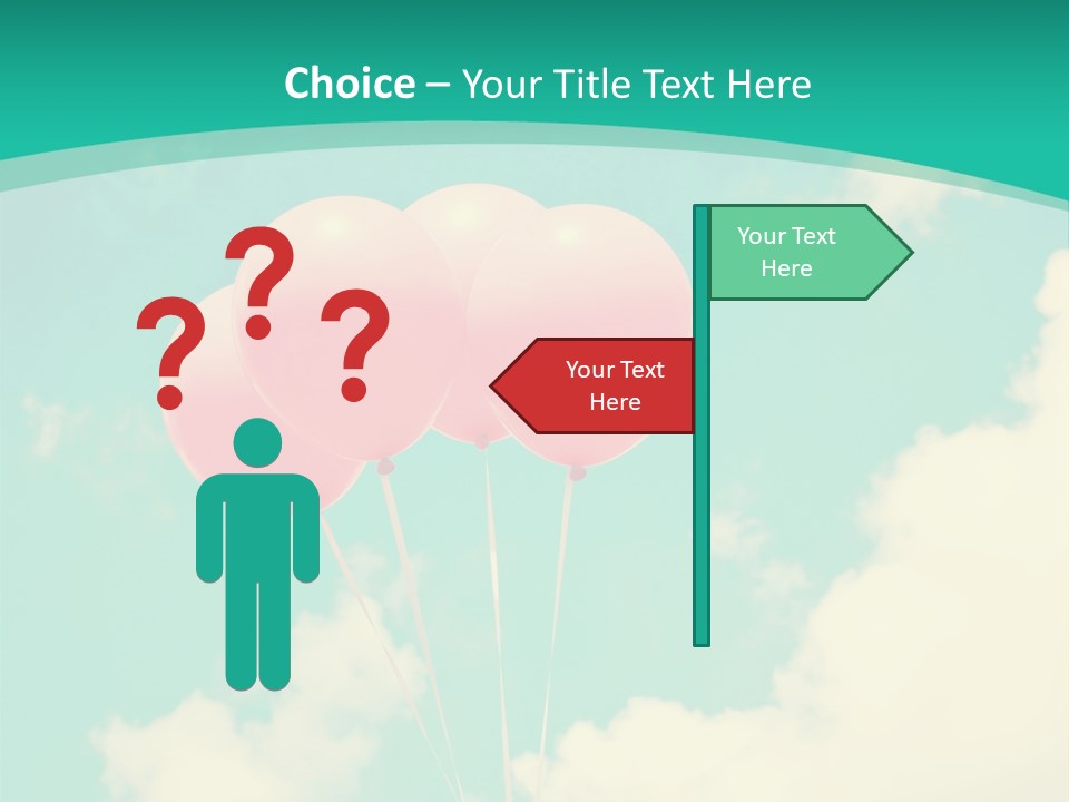 A Group Of Pink Balloons Floating In The Air PowerPoint Template