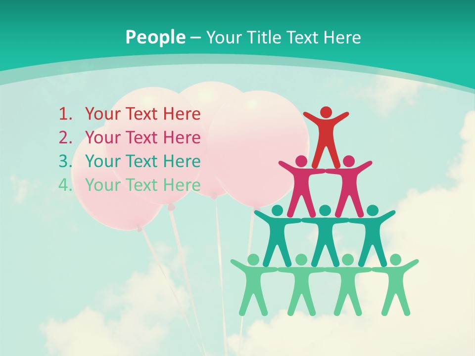 A Group Of Pink Balloons Floating In The Air PowerPoint Template