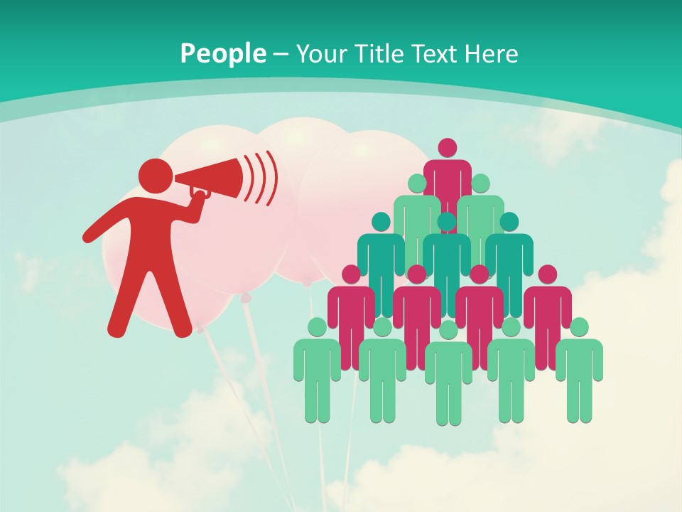 A Group Of Pink Balloons Floating In The Air PowerPoint Template