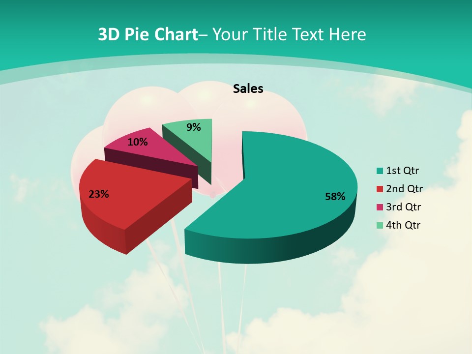 A Group Of Pink Balloons Floating In The Air PowerPoint Template