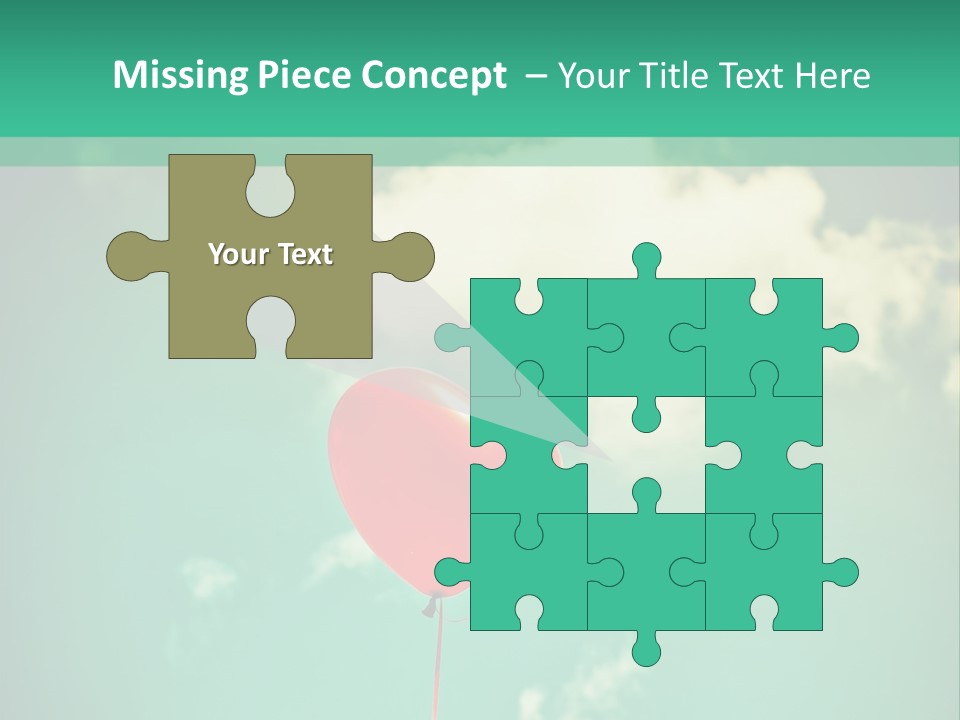 A Red Heart Shaped Balloon Floating In The Air PowerPoint Template