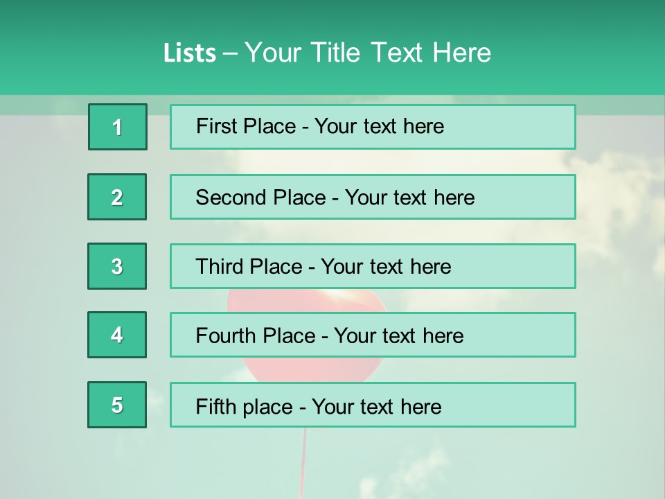 A Red Heart Shaped Balloon Floating In The Air PowerPoint Template