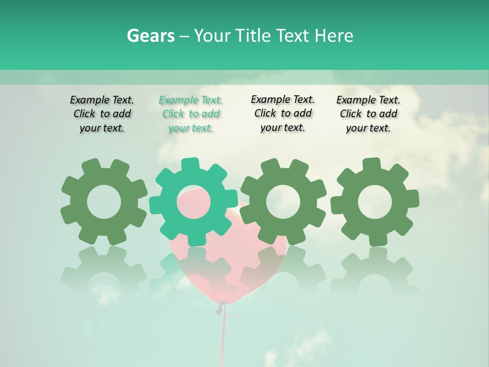 A Red Heart Shaped Balloon Floating In The Air PowerPoint Template