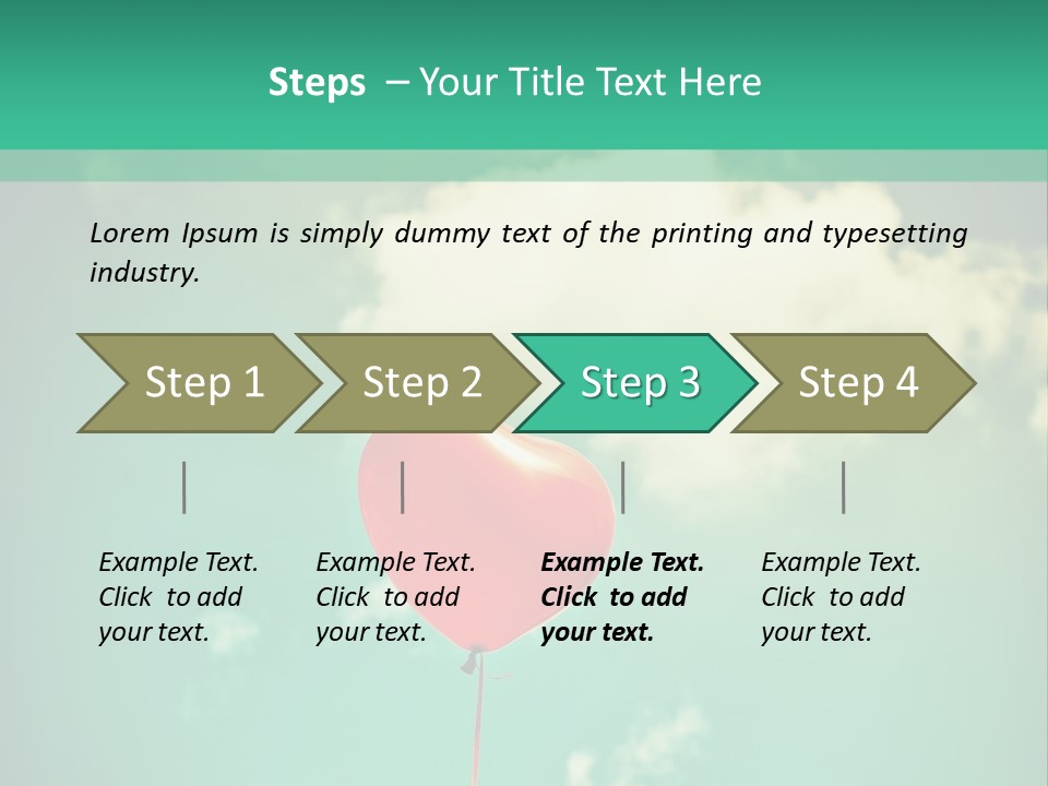 A Red Heart Shaped Balloon Floating In The Air PowerPoint Template