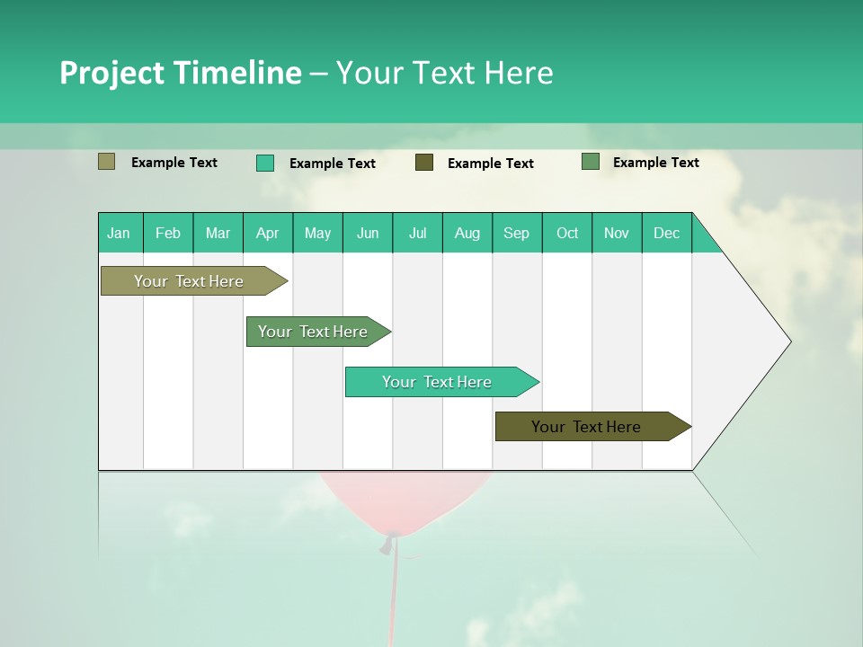 A Red Heart Shaped Balloon Floating In The Air PowerPoint Template