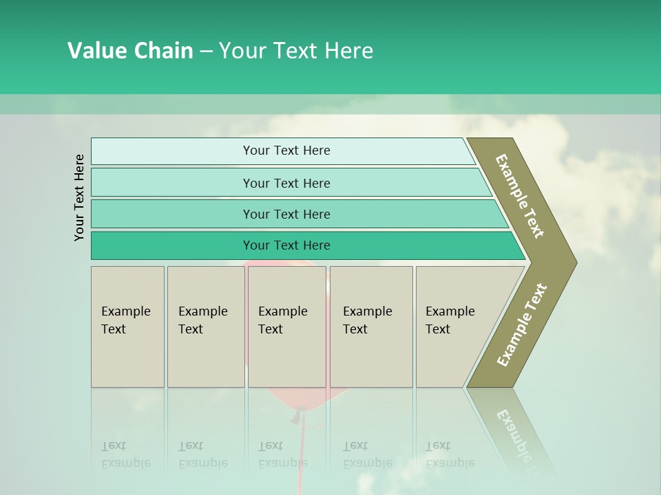 A Red Heart Shaped Balloon Floating In The Air PowerPoint Template
