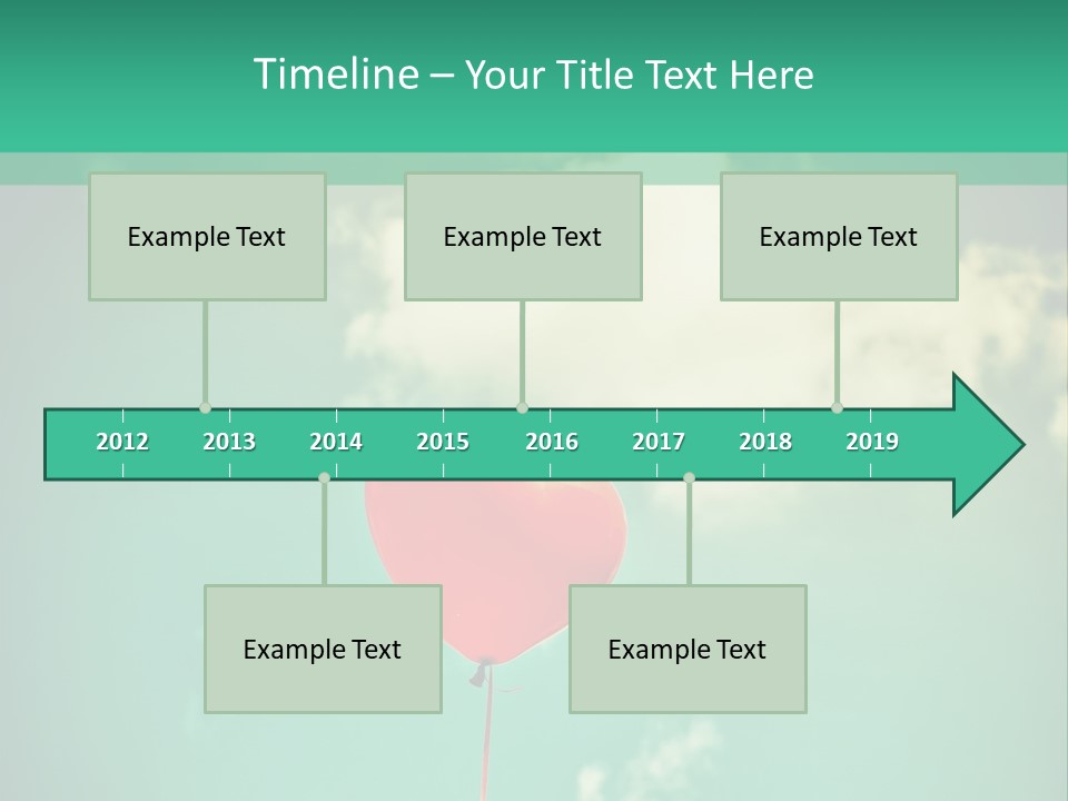 A Red Heart Shaped Balloon Floating In The Air PowerPoint Template