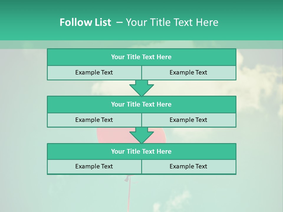 A Red Heart Shaped Balloon Floating In The Air PowerPoint Template