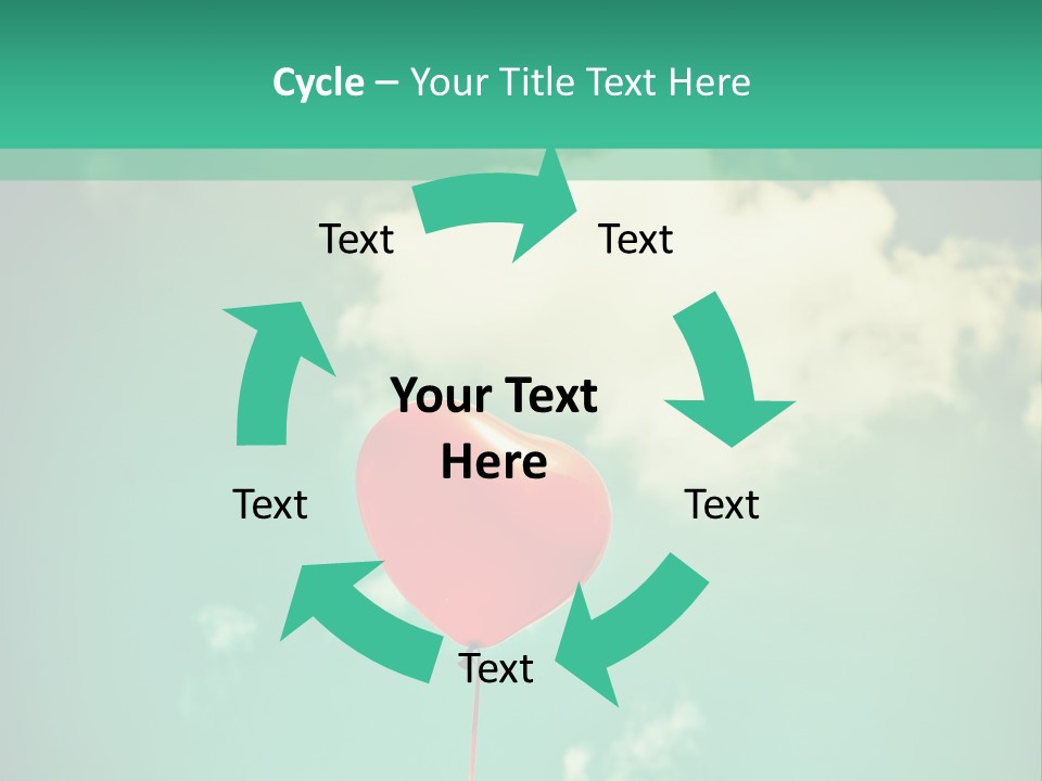 A Red Heart Shaped Balloon Floating In The Air PowerPoint Template