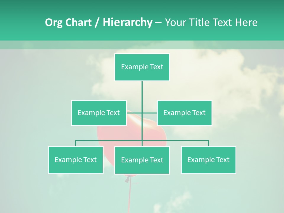 A Red Heart Shaped Balloon Floating In The Air PowerPoint Template