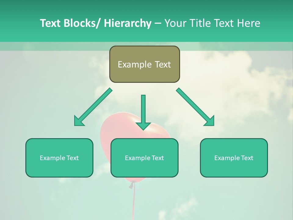 A Red Heart Shaped Balloon Floating In The Air PowerPoint Template