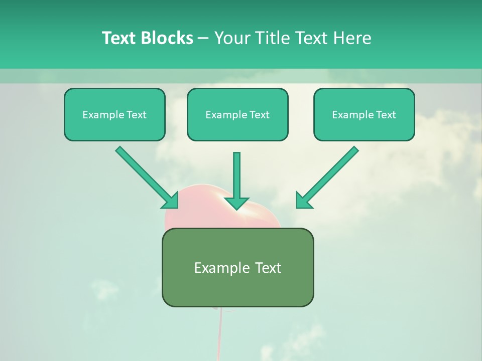 A Red Heart Shaped Balloon Floating In The Air PowerPoint Template
