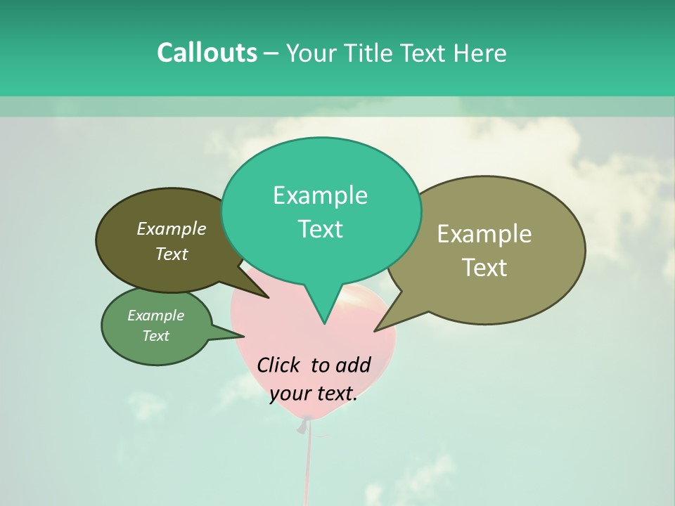 A Red Heart Shaped Balloon Floating In The Air PowerPoint Template