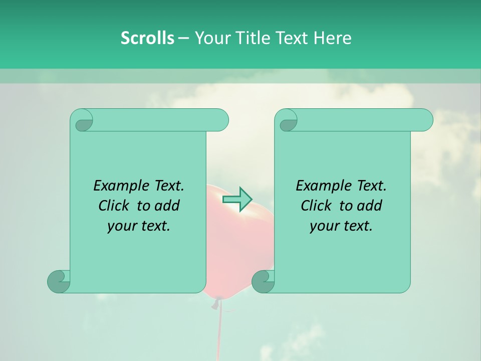 A Red Heart Shaped Balloon Floating In The Air PowerPoint Template