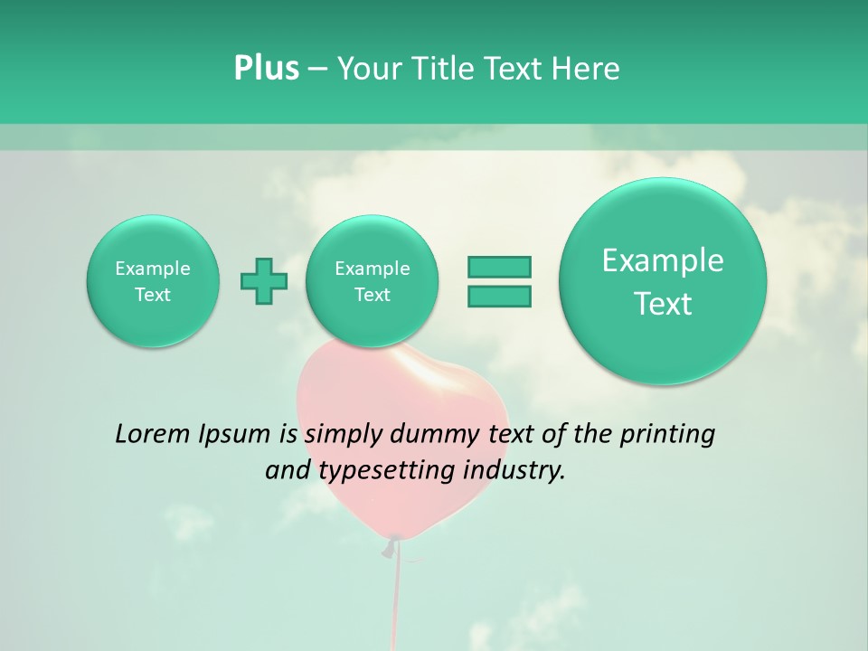 A Red Heart Shaped Balloon Floating In The Air PowerPoint Template