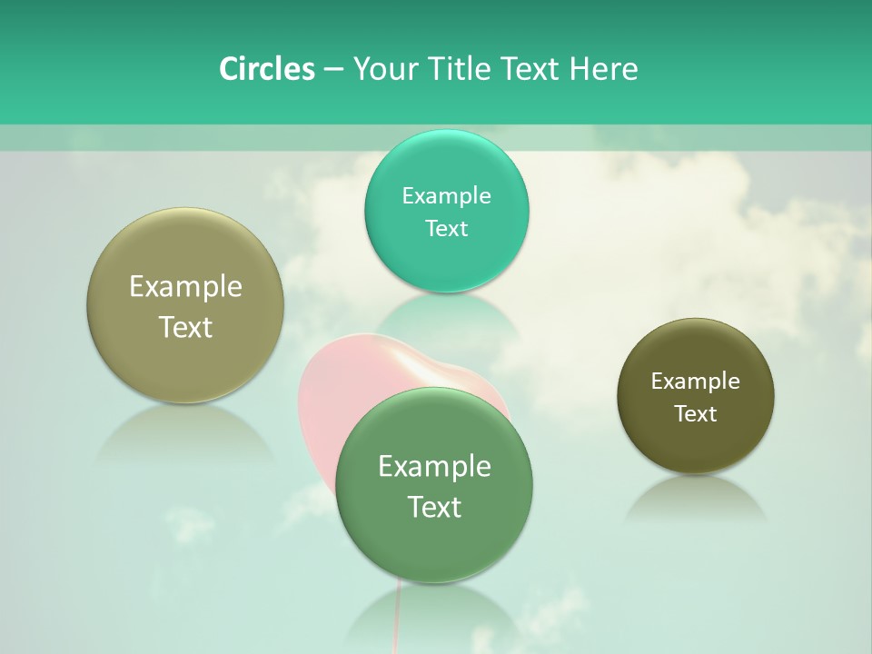 A Red Heart Shaped Balloon Floating In The Air PowerPoint Template