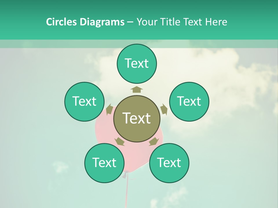 A Red Heart Shaped Balloon Floating In The Air PowerPoint Template