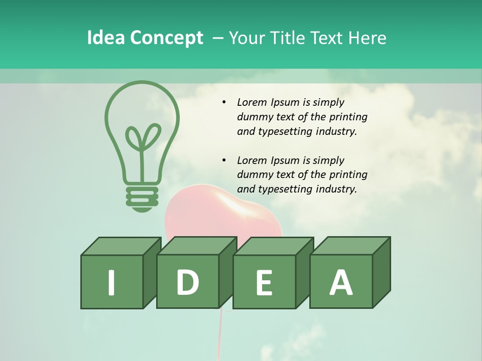 A Red Heart Shaped Balloon Floating In The Air PowerPoint Template