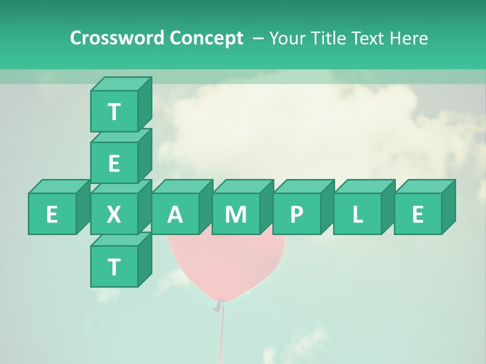 A Red Heart Shaped Balloon Floating In The Air PowerPoint Template