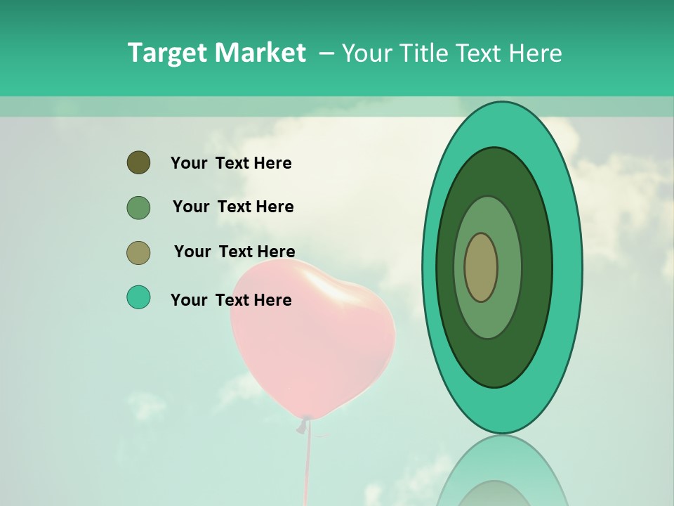 A Red Heart Shaped Balloon Floating In The Air PowerPoint Template