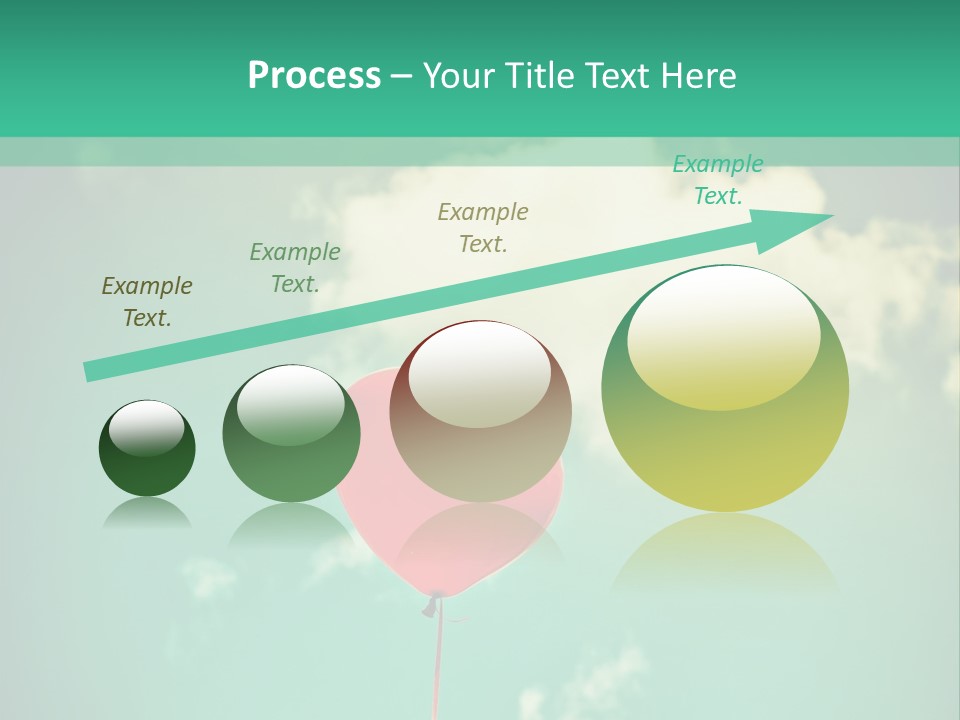 A Red Heart Shaped Balloon Floating In The Air PowerPoint Template