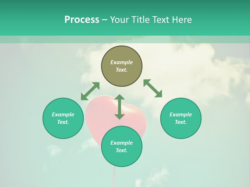 A Red Heart Shaped Balloon Floating In The Air PowerPoint Template