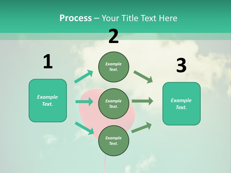 A Red Heart Shaped Balloon Floating In The Air PowerPoint Template