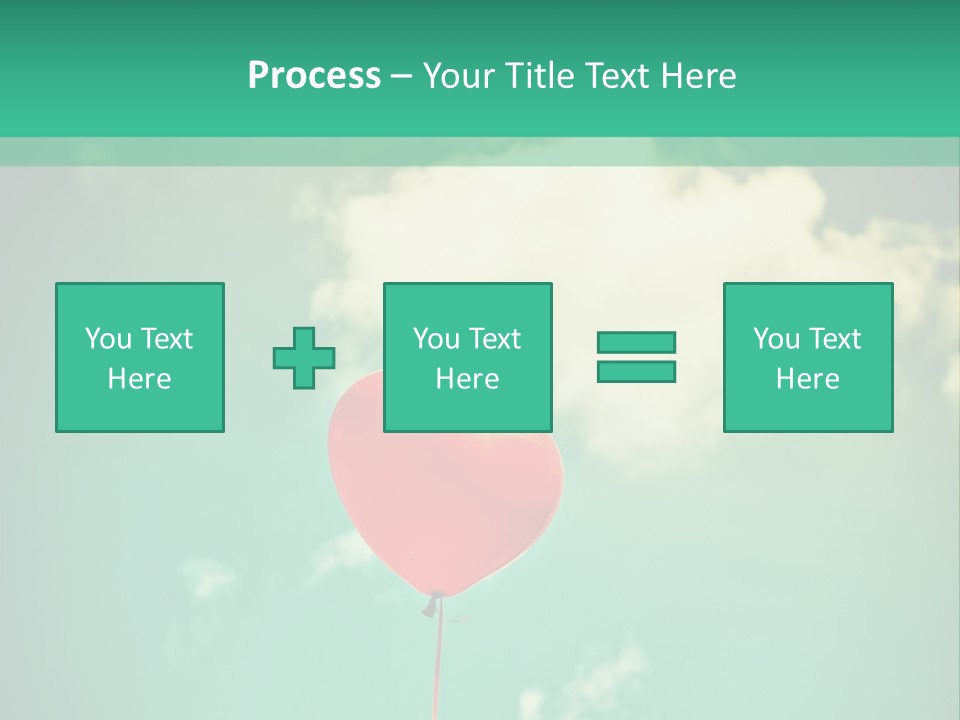 A Red Heart Shaped Balloon Floating In The Air PowerPoint Template