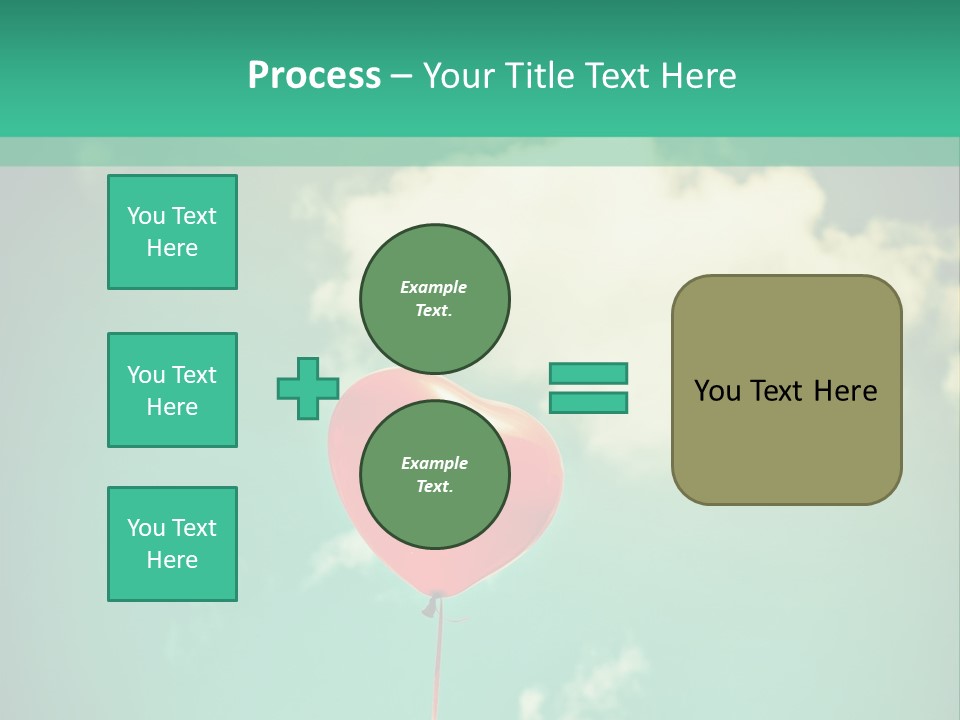 A Red Heart Shaped Balloon Floating In The Air PowerPoint Template