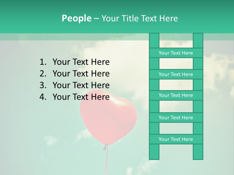 A Red Heart Shaped Balloon Floating In The Air PowerPoint Template