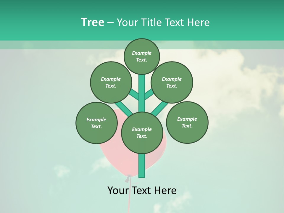 A Red Heart Shaped Balloon Floating In The Air PowerPoint Template