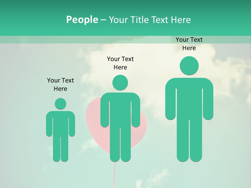 A Red Heart Shaped Balloon Floating In The Air PowerPoint Template