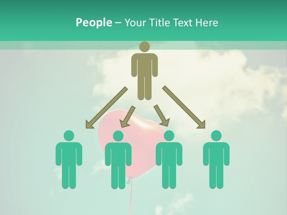 A Red Heart Shaped Balloon Floating In The Air PowerPoint Template