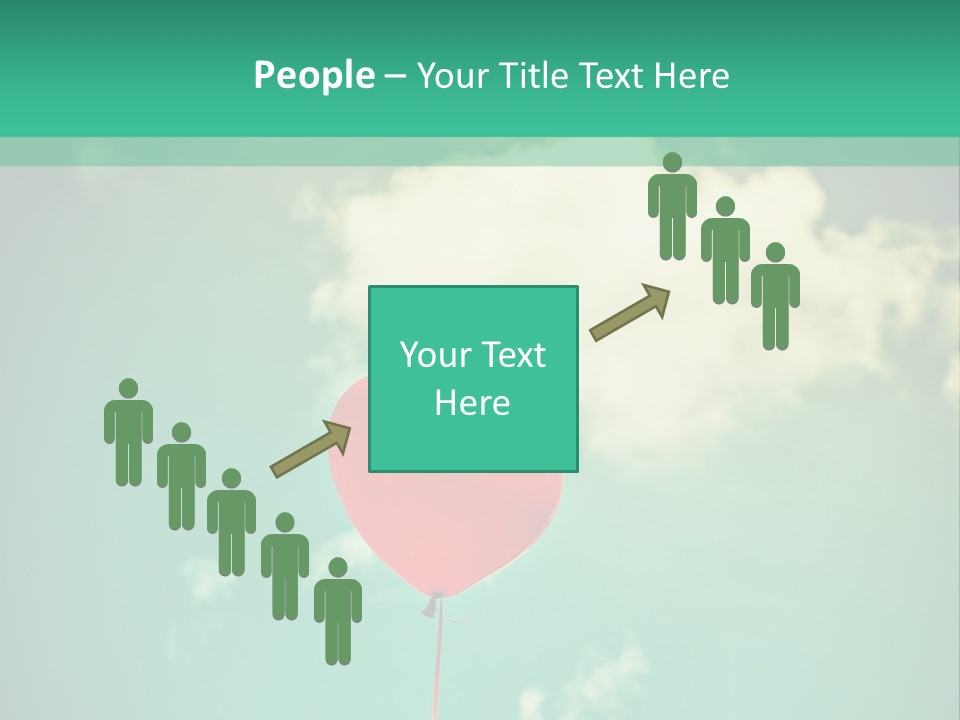 A Red Heart Shaped Balloon Floating In The Air PowerPoint Template