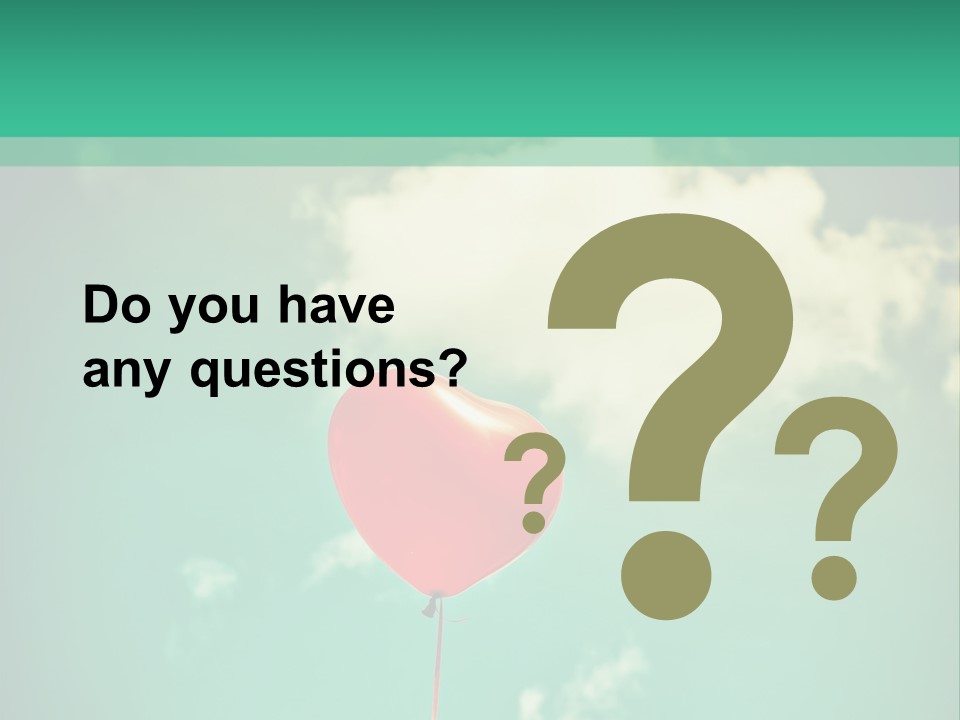 A Red Heart Shaped Balloon Floating In The Air PowerPoint Template