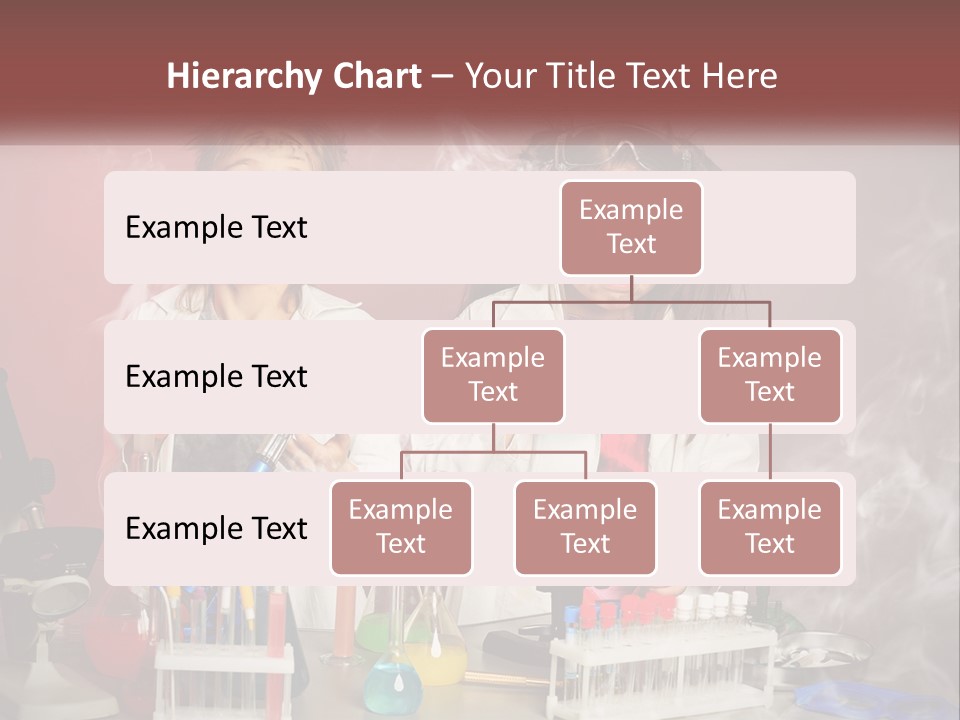 Two Children In Lab Coats Holding Beakles With Smoke Coming Out Of Them PowerPoint Template