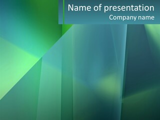 A Blue And Green Abstract Background With A Name Of Presentation PowerPoint Template