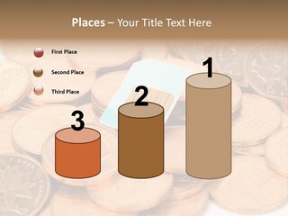 A Small Sim Card Sitting On Top Of A Pile Of Coins PowerPoint Template