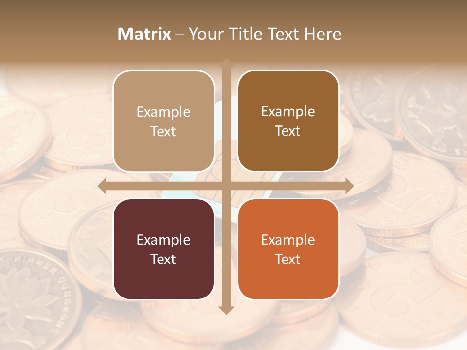 A Small Sim Card Sitting On Top Of A Pile Of Coins PowerPoint Template