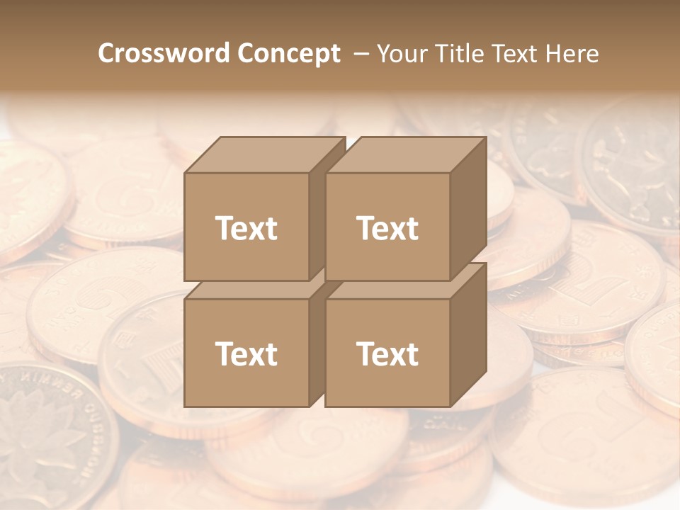 A Small Sim Card Sitting On Top Of A Pile Of Coins PowerPoint Template